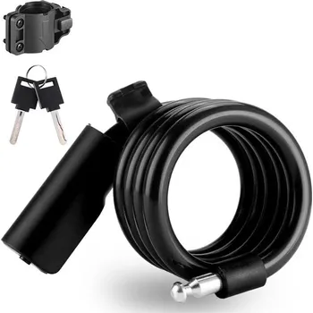 Zámek na kolo WEST BIKING Zámek na kolo ocelový kabel roztažitelný 115 cm ČERNÁ