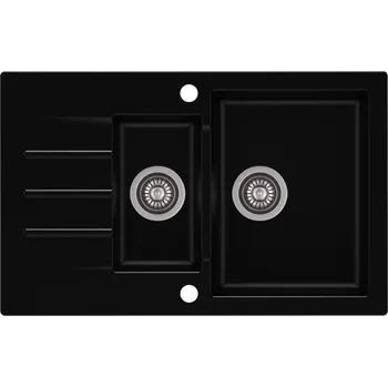 Granitový dřez Dřez jednopůlkomorový Moderno Annie 120 granit černý