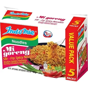 IndoMie Instantní smažené Nudle Mi Goreng ostré, Balení 5 X 80 g