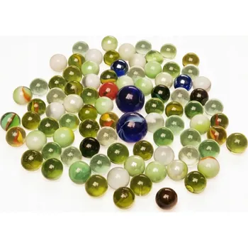 Obraz SKLENĚNÉ KULIČKY VÍCEBAREVNÉ SADA 88 KUSŮ KULIČEK PRŮMĚR 1.5-2,5 CM HRAČKA 3+