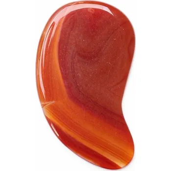 Masážní příslušenství Gua sha z červeného achátu tvar půlměsíce cca 8,5 cm