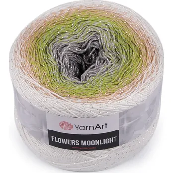 Příze Pletací příze Flowers Moonlight 260 g, střední, 12 (3274) bílá šedá