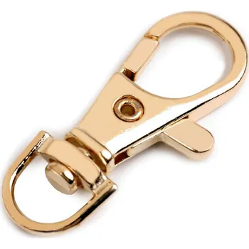 Kovová karabina otočná, průvlek 10 mm, střední, 7 růžové zlato