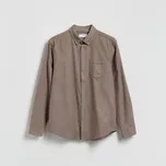 Reserved - Košile slim fit s vysokým podílem bavlny - kávová - 698IE-84X - 698IE-84X-S