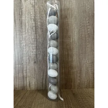 Velikonoční dekorace Vejce tuba 4 cm 12 ks kropenatá