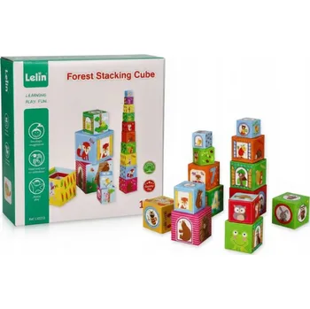 ostatní stavebnice PUZZLE LESNÍ STAVEBNICE KELÍMKY VÝUKA POČÍTÁNÍ A ANGLIČTINY 1+ PYRAMIDA