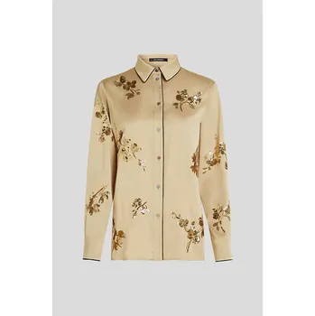 Dámská košile HALENKA KARL LAGERFELD FLUID SEQUINS BLOUSE CHAMPAGNE SEQUINS
