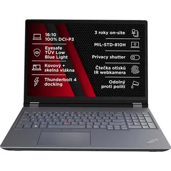 Notebook Lenovo ThinkPad P16 G2 i7-14700HX/32GB/1TB SSD/RTX 2000 8GB/16" WQXGA IPS/3yPremier/Win11 Pro/šedá