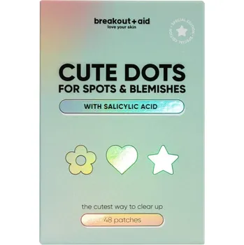 Léčba akné breakout + aid Cute Dots For Spots and Blemishes lokální péče proti akné s kyselinou salicylovou 48 ks