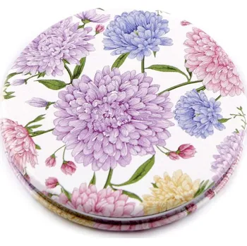 Zrcátko kosmetické květy - 4 bílá lila