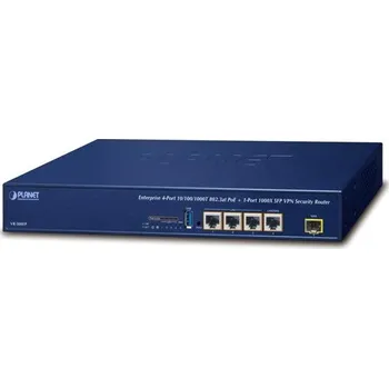 Počítač PLANET VR-300FP Enterprise router/firewall VPN/VLAN/QoS/HA/AP kontroler, 2x WAN (SD-WAN), 3x LAN, 1x SFP, 4x PoE 802.3at