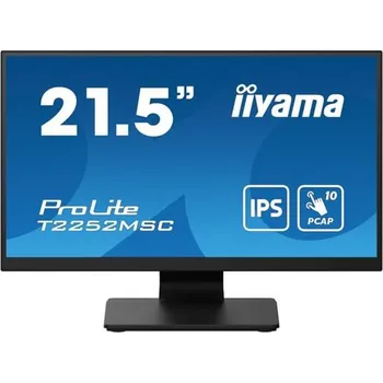 Monitor Dotykový monitor IIYAMA ProLite T2252MSC-B2 21,5", PCAP 10P, 5ms, 225cd/m2, USB, DP/HDMI, repro, černý