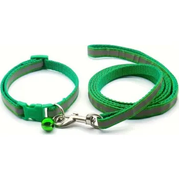 Vodítko pro psa Sada obojek s vodítkem pro štěně tm.zelená reflex