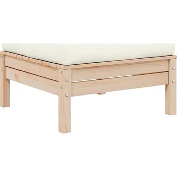 Podložka pod nohu vidaXL Zahradní stolička a antracitová poduška masivní borovice [838167] Barva: Přírodní a krémová