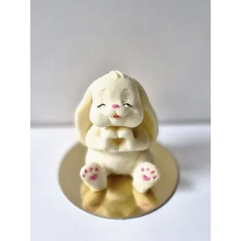 Jedlá dekorace na dort Čokoládová figurka králíček I love You