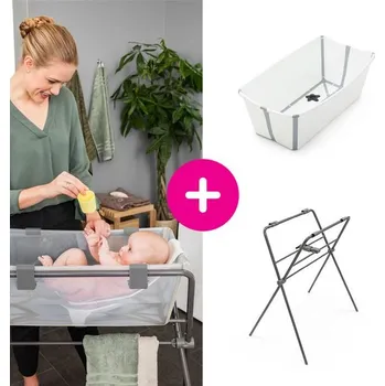 koupací vanička STOKKE® Flexi Bath® Skládací vanička + stojan na vaničku - White