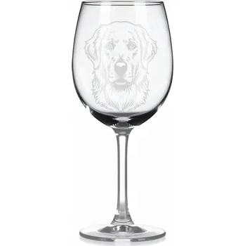 Sklenice Sklenice na víno s gravírovaným motivem – Zlatý retrívr – 3