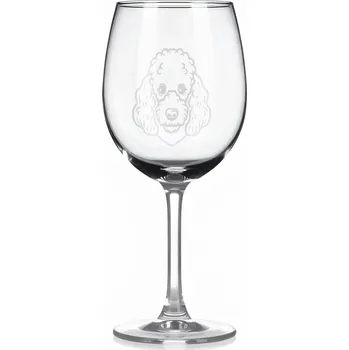 Sklenice Sklenice na víno s gravírovaným motivem – Pudl trpasličí