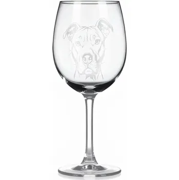 Sklenice Sklenice na víno s gravírovaným motivem – Americký stafordširský teriér