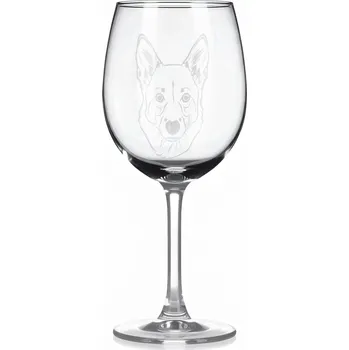 Sklenice Sklenice na víno s gravírovaným motivem – Norský lundehund