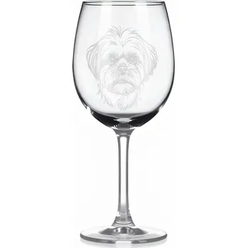 Sklenice Sklenice na víno s gravírovaným motivem – Ši-tzu