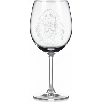 Sklenice Sklenice na víno s gravírovaným motivem – Sussex španěl – 2