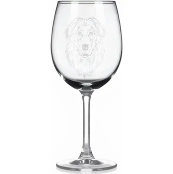 Sklenice Sklenice na víno s gravírovaným motivem – Pyrenejský ovčák – 2
