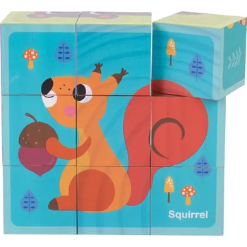 Dřevěná hračka Dřevěné kostky se zvířátky