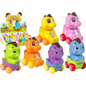 Hračka pro nejmenší Natahovací dinosaurus v vajíčku na kolečkách