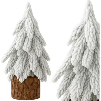 Vánoční dekorace dekorativní stolní vánoční stromek se sněhovým efektem 20 × 9 cm