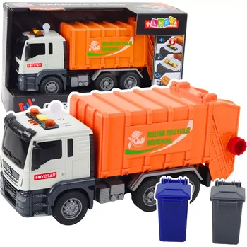 autíčko Popelářské auto se světly a zvuky, oranžové, 1:14