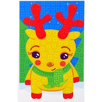 Mozaiková sada DIY barevná mozaika sváteční veselé renifery