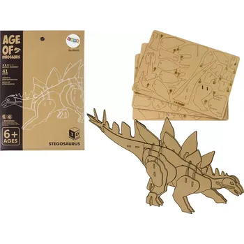 Puzzle dřevěné 3D puzzle stegosaurus – vzdělávací skládačka, 41 dílků