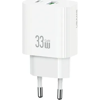 Síťová nabíječka USAMS CC317 T65 33W 1xUSB-C 1xUSB-A Rychlé nabíjení bílá
