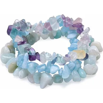 Náramek Sada tří náramků - akvamarín, amazonit a fluorit obvod cca 16 až 23 cm