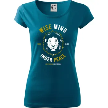 Dámské tričko Lion wise - Dámské triko Pure - XL ( Petrolejová )