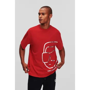 Pánská móda TRIČKO KARL LAGERFELD IKONIK 2.0 OUTLINE BIG T-SHIRT CHILI PEPPER
