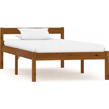 Postel Rám postele, medově hnědá barva, masivní borovicové dřevo, 90 x 200 cm