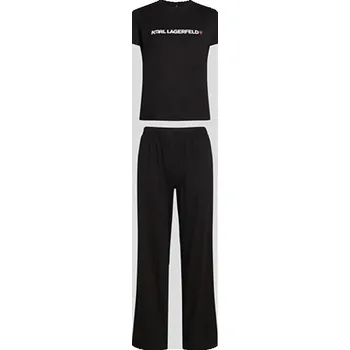 Dámské pyžamo PYŽAMO KARL LAGERFELD IKON RHINESTONE PJ SET BLACK