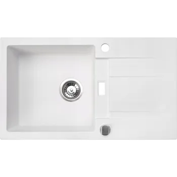 Granitový dřez Jednokomorový granitový dřez Brenor Athena, bílý