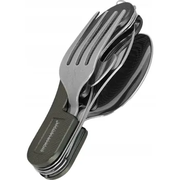 Příbor Turistická sada příborů DOMINATOR – skládací nůž, lžíce, vidlička, olivová barva