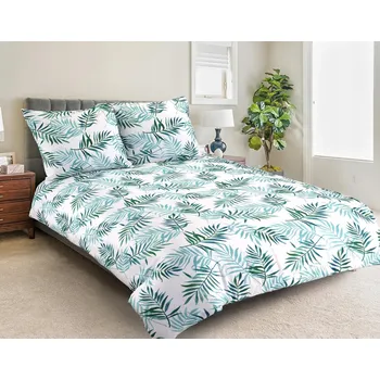 Povlečení Povlečení 160x200 palmy listy bílá zelená Premium