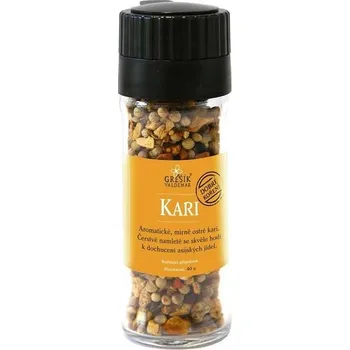 Koření *Kari mlýnek 40g, Grešík (MDT 6.11.2025)