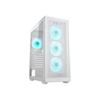 Počítač COUGAR PC skříň MX220 RGB White Mid Tower Mesh Front Panel 4 x 120mm ARGB Fans TG Left Panel