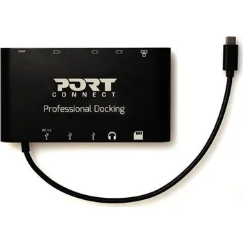 PORT dokovací stanice 8v1 ,LAN, HDMI, mini Display Port, VGA, USB-C 60W, 3x USB-A,