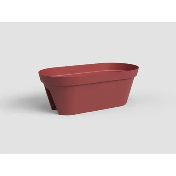 Truhlík Truhlík Capri, na zábradlí, 60 cm, plast, červená