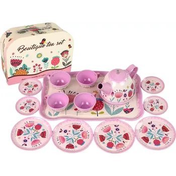 Dětská kuchyňka shumee Čajový set káva v krabičce talíře vzory růžová