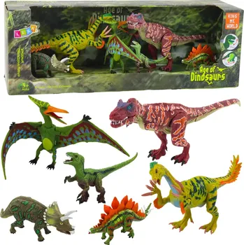 Figurka sada figurek dinosaurů s pohyblivými nohami a čelistmi, 6 ks