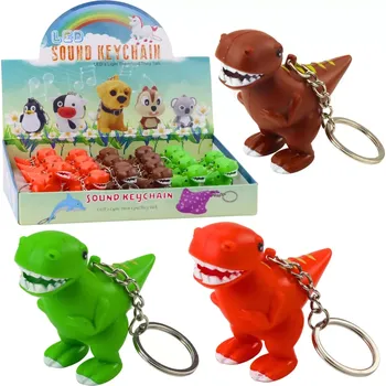 Přívěsek na klíče dinosaurus s LED světlem a zvukem