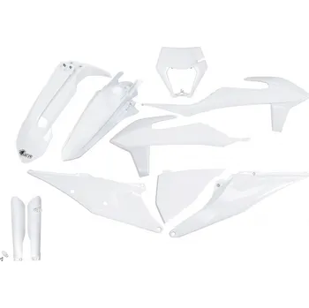 UFO sada plastů a kryty tlumičů KTM EXC 125 '20-'21, EXC 250 / 300 TPI '20-'23, EXC-F 250 / 350 / 450 / 500 '20-'23 (bílá)